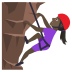 🧗🏿‍♀️ woman climbing: dark skin tone display on JoyPixels